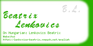 beatrix lenkovics business card